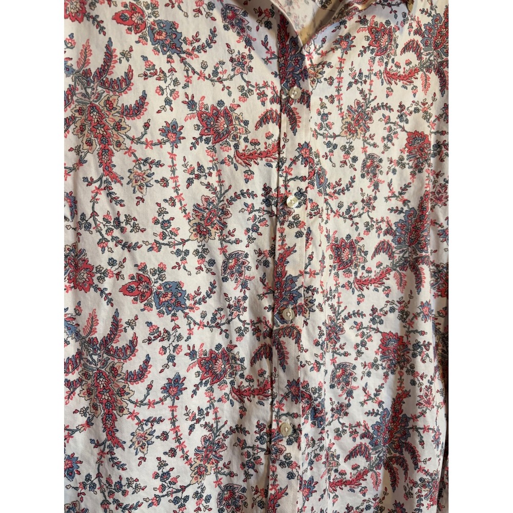Chaps Button Down Shirt Womens 1X Multicolor Good Floral Paisley No Iron Cotton - Picture 2 of 6